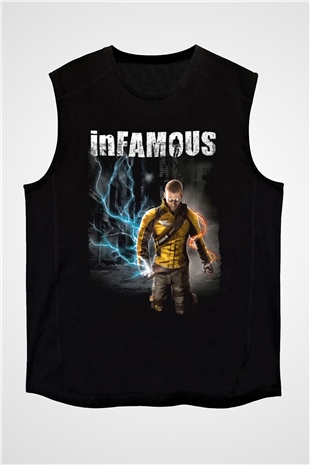 Infamous Siyah Unisex Kolsuz Tişört
