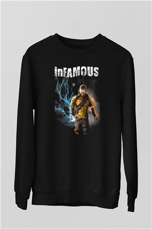 Infamous Siyah Unisex Sweatshirt