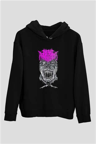 İnfant Annihilator Baskılı Unisex Siyah Kapüşonlu Sweatshirt