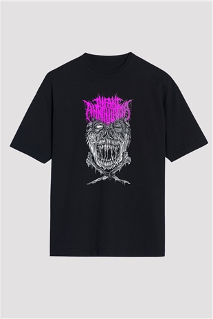 İnfant Annihilator Baskılı Unisex Siyah Oversize Tişört - Tshirt