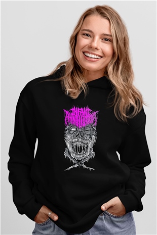 İnfant Annihilator Baskılı Unisex Siyah Kapüşonlu Sweatshirt