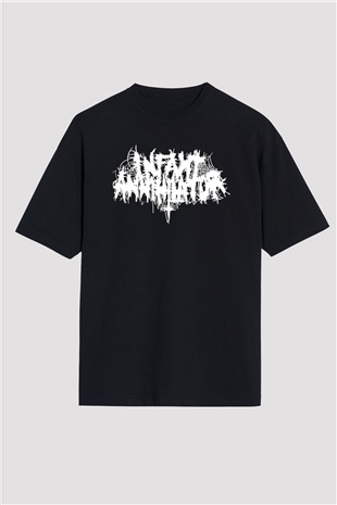 İnfant Annihilator Baskılı Unisex Siyah Oversize Tişört - Tshirt