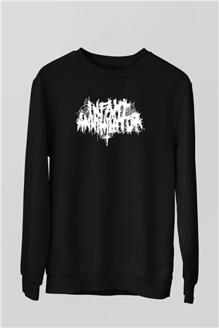 İnfant Annihilator Baskılı Unisex Siyah Sweatshirt
