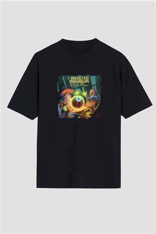 Infected Mushroom Baskılı Unisex Oversize Siyah Tişört