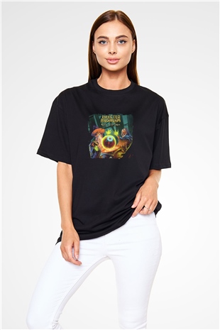 Infected Mushroom Baskılı Unisex Oversize Siyah Tişört