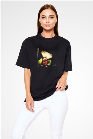 Infected Mushroom Baskılı Unisex Oversize Siyah Tişört