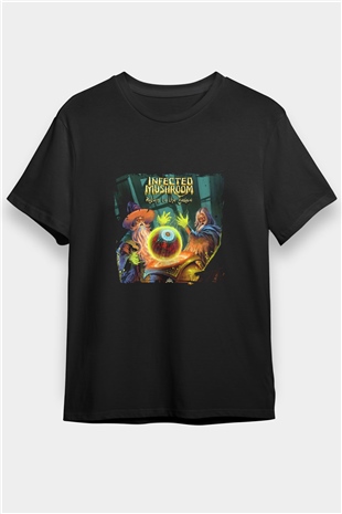 Infected Mushroom Baskılı Unisex Siyah Tişört
