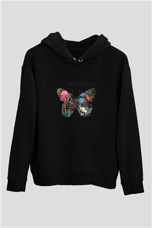 Infected Mushroom Baskılı Unisex Siyah Hoodie