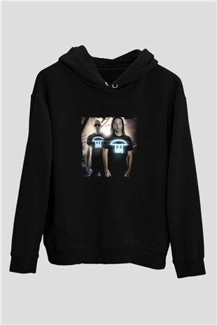 Infected Mushroom Baskılı Unisex Siyah Hoodie