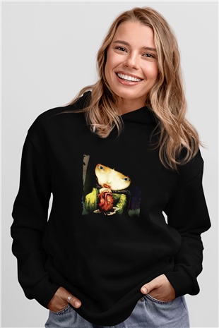Infected Mushroom Baskılı Unisex Siyah Hoodie