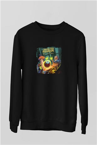 Infected Mushroom Baskılı Unisex Siyah Sweatshirt