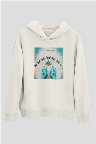Infected Mushroom Beyaz Unisex Kapşonlu Sweatshirt