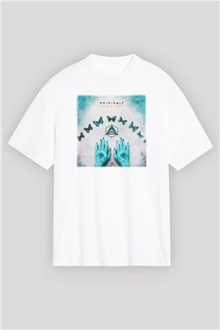 Infected Mushroom Beyaz Unisex Oversize Tişört T-Shirt