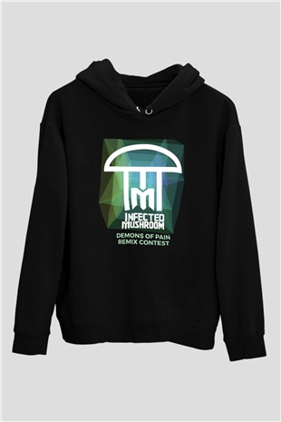 Infected Mushroom Siyah Unisex Hoodie