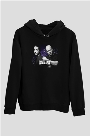 Infected Mushroom Siyah Unisex Kapüşonlu Sweatshirt