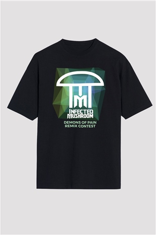 Infected Mushroom Siyah Unisex Oversize Tişört T-Shirt