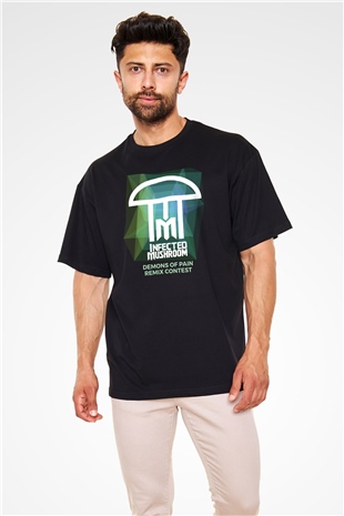 Infected Mushroom Siyah Unisex Oversize Tişört T-Shirt