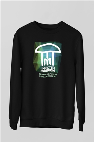 Infected Mushroom Siyah Unisex Sweatshirt