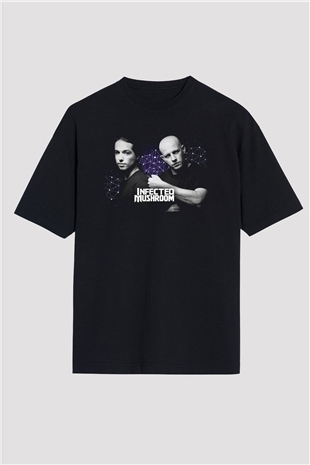 Infected Mushroom Siyah Oversize Tişört Oversize T-shirt - TişörtFabrikası