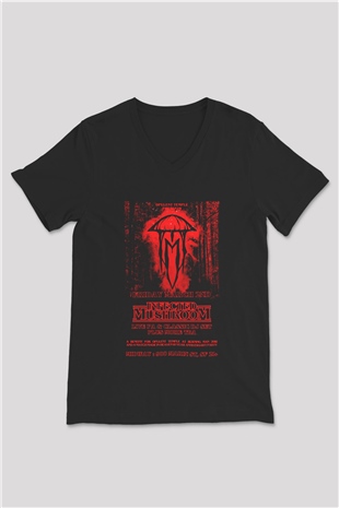 Infected Mushroom Siyah Unisex V Yaka Tişört T-Shirt