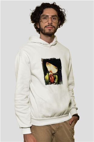 Infected MushroomBaskılı Beyaz Hoodie