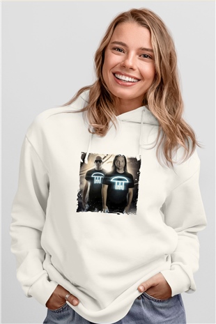 Infected MushroomBaskılı Beyaz Hoodie