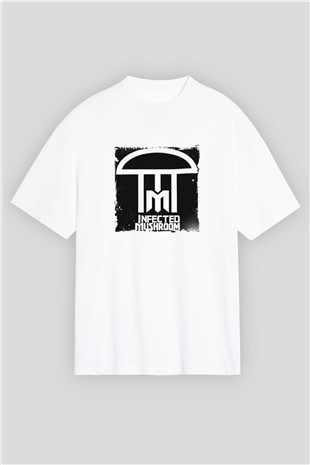 Infected MushroomBaskılı Beyaz Oversize Tişört