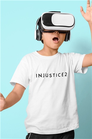 Injustice 2 Baskılı Beyaz Unisex Çocuk Tişört