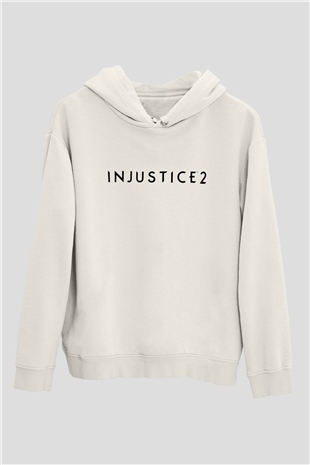 Injustice 2 Beyaz Unisex Kapşonlu Sweatshirt