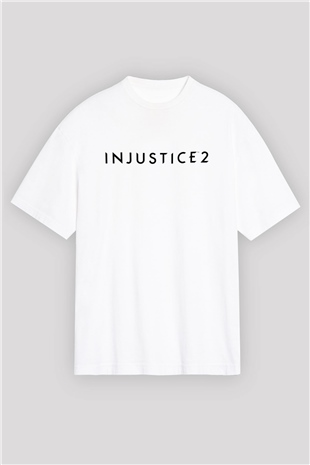 Injustice 2 Beyaz Unisex Oversize Tişört T-Shirt
