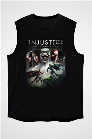 Injustice 2 Siyah Unisex Kolsuz Tişört