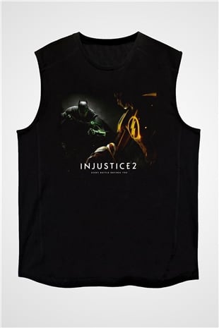Injustice 2 Siyah Unisex Kolsuz Tişört