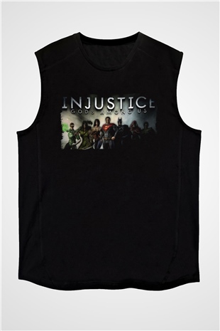 Injustice 2 Siyah Unisex Kolsuz Tişört