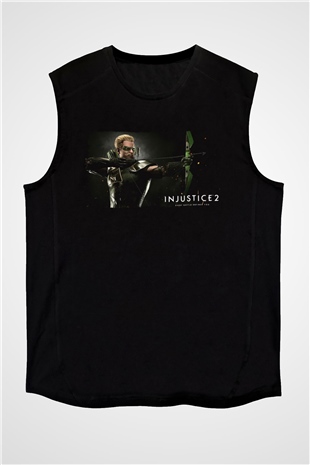Injustice 2 Siyah Unisex Kolsuz Tişört