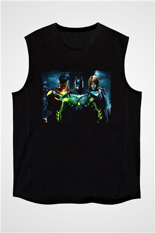 Injustice 2 Siyah Unisex Kolsuz Tişört