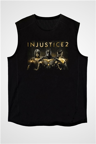 Injustice 2 Siyah Unisex Kolsuz Tişört