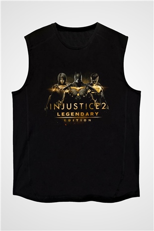 Injustice 2 Siyah Unisex Kolsuz Tişört
