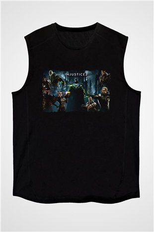 Injustice 2 Siyah Unisex Kolsuz Tişört