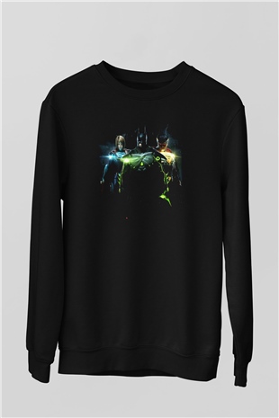 Injustice 2 Siyah Unisex Sweatshirt