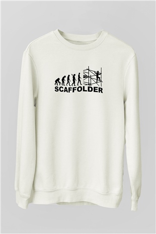 İnşaatçı Beyaz Unisex Sweatshirt