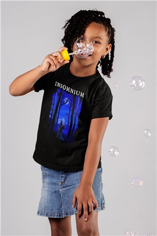 Insomnium Baskılı Unisex Siyah Çocuk Tişört - Tshirt