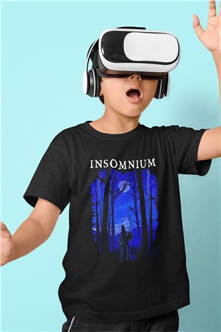 Insomnium Baskılı Unisex Siyah Çocuk Tişört - Tshirt