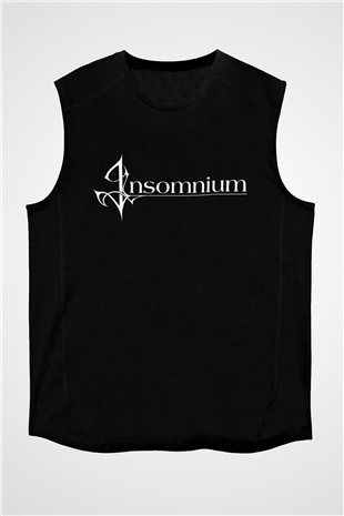 Insomnium Baskılı Unisex Siyah Kolsuz Tişört - Tshirt