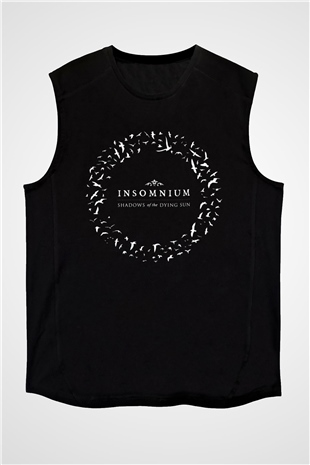 Insomnium Baskılı Unisex Siyah Kolsuz Tişört - Tshirt