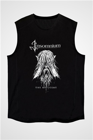 Insomnium Baskılı Unisex Siyah Kolsuz Tişört - Tshirt