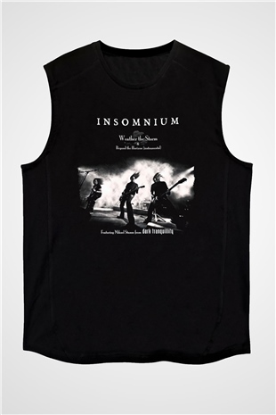 Insomnium Baskılı Unisex Siyah Kolsuz Tişört - Tshirt