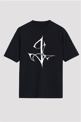 Insomnium Baskılı Unisex Siyah Oversize Tişört - Tshirt