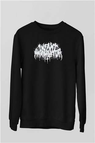 Insomnium Baskılı Unisex Siyah Sweatshirt