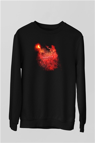 Insomnium Baskılı Unisex Siyah Sweatshirt
