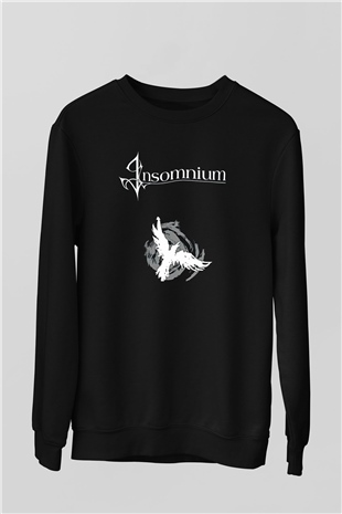 Insomnium Baskılı Unisex Siyah Sweatshirt